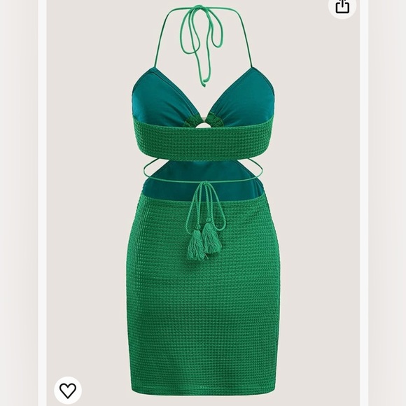 Sleeveless Tie Backless Cut Out V Neck Bodycon Halter Mini Beach Boho Dress - Picture 2 of 4